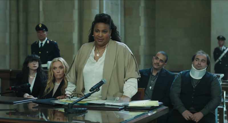 Now, was my client seen in a room filled with questionable people?