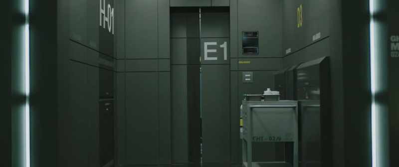 now up to the elevator take it up silently