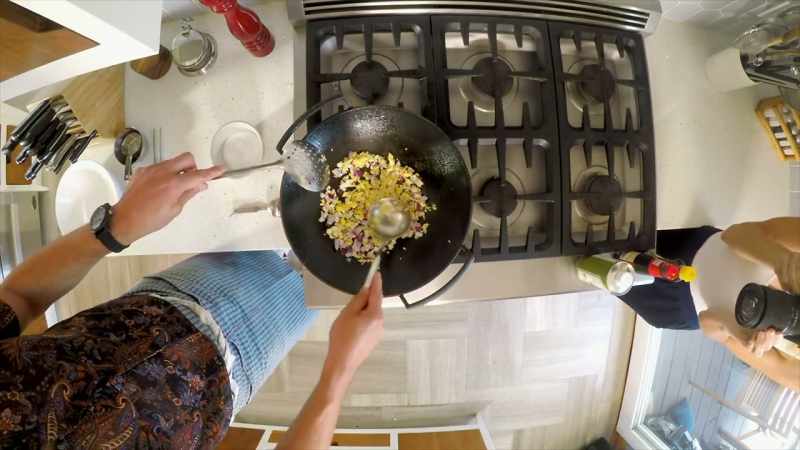 Now use the back of the ladle