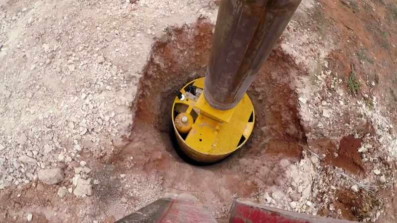 Now we'll put this belling-out machine down to the level