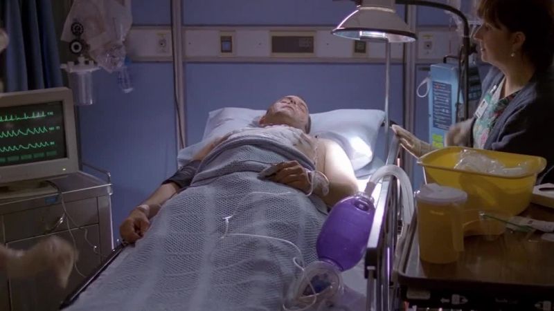(nurse) He's flatlined