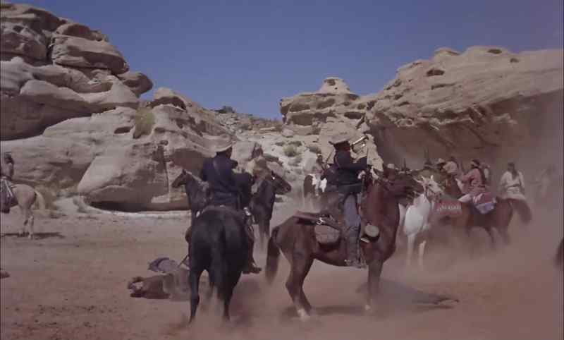 O'Brien, company front behind the wagons