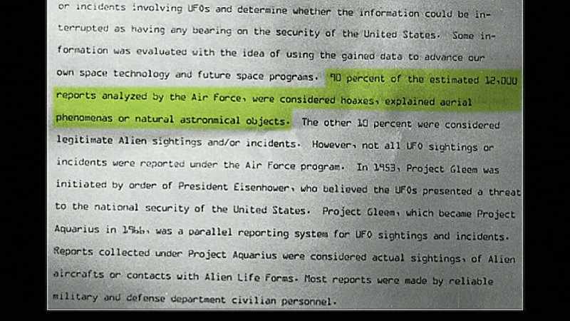 Of the estimated 12,000 reports analyzed by the Air Force