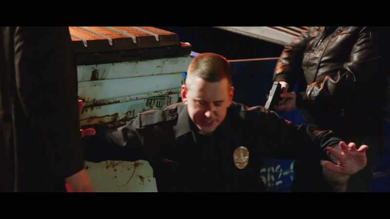 (officer spits)