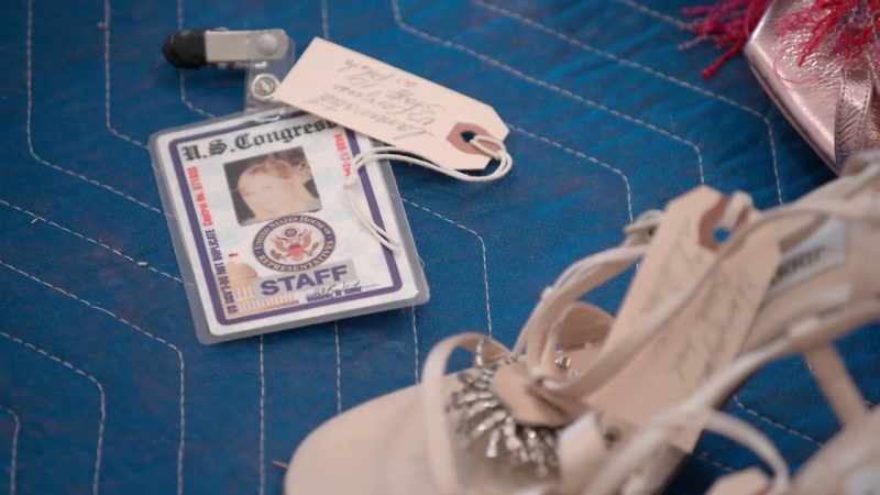 Oh, my God. And her Congress badge and