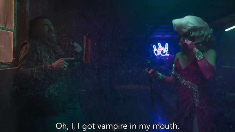 Oh, I, I got vampire in my mouth