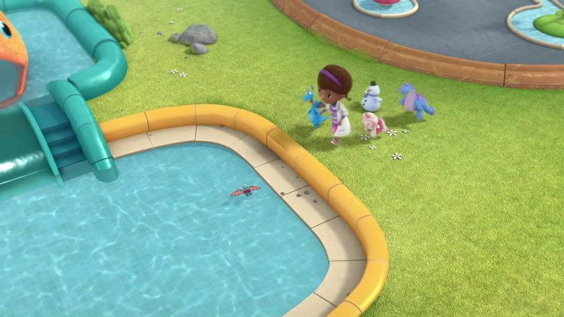 Oh no, he landed in the pool