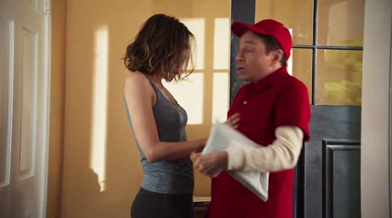 Oh... oh, hi. Hi, ma'am. I have your package