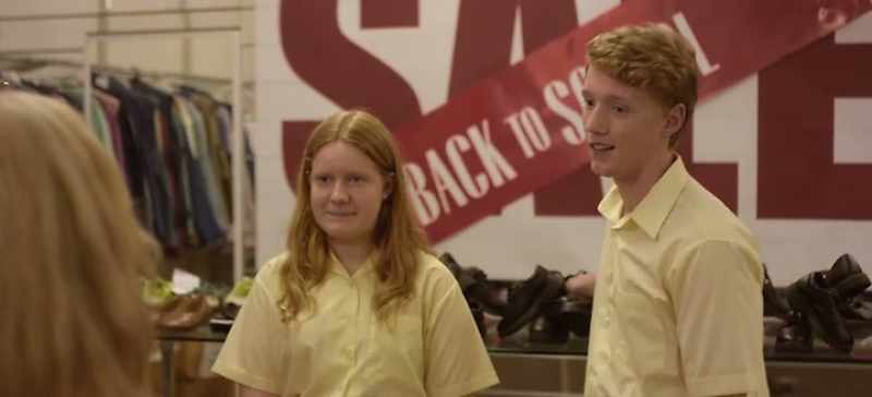 Oh, we're just picking up some school uniforms for next week