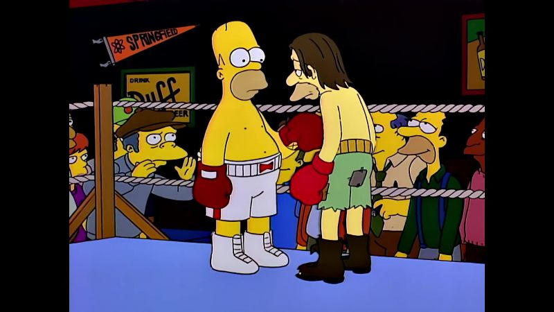 Okay, Homer, he's tired. He's tired