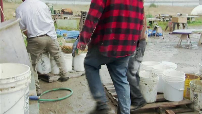 OKAY, JUST DUMP THAT BUCKET RIGHT IN THERE