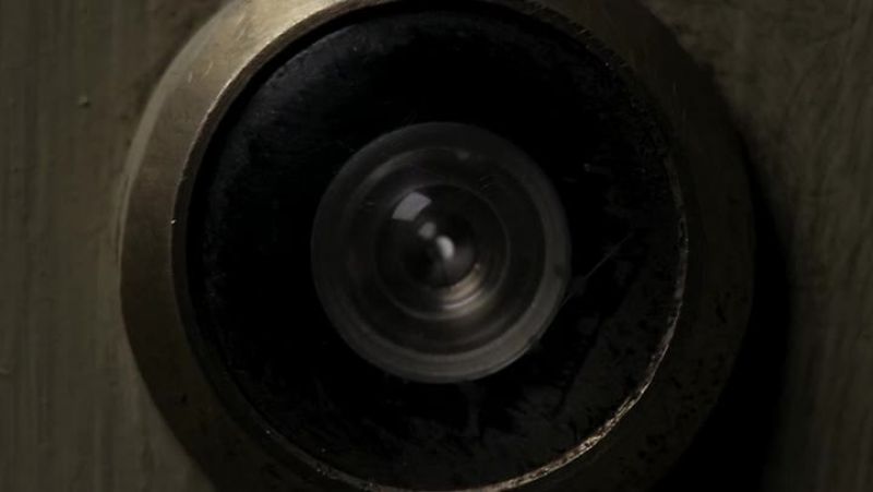 Okay, look in the peephole