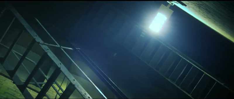 (ominous music) (stairwell clanking)