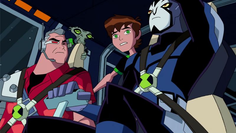 [ OMNITRIX POWERS DOWN ] >> Ben: [ PANTING ]