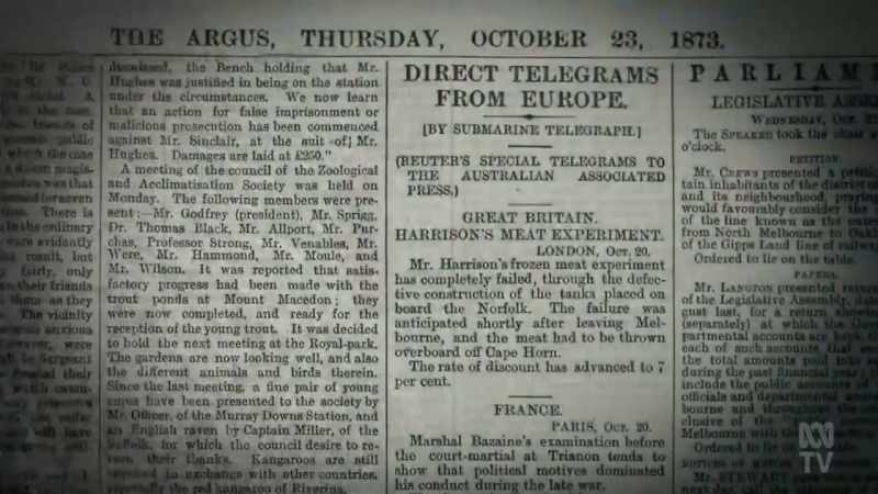 On 23 October 1873, Melbourne's Argus newspaper reported