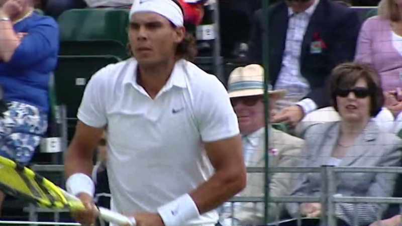 On that day, Nadal won three sets to one
