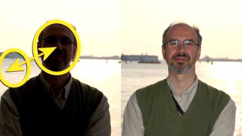 On the left there is no balance between light and shadow