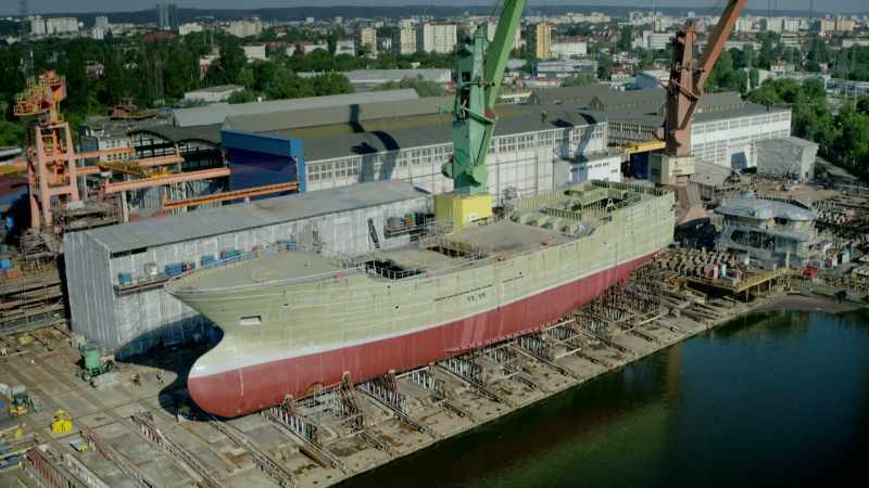 Once floated, engineers will add navigation lights and a deck crane