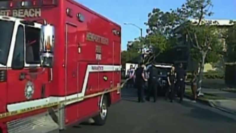 One ambulance was going one way