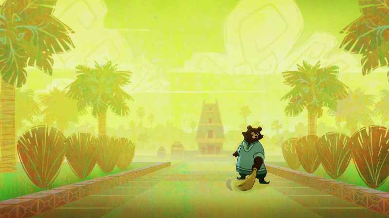 One day, as he swept, Arjun noticed something growing along the edge