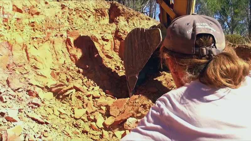 One of the boys will operate the excavator
