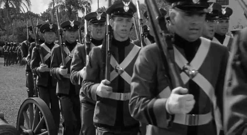 One, two, three, four. -OFFICER: Prepare arms!