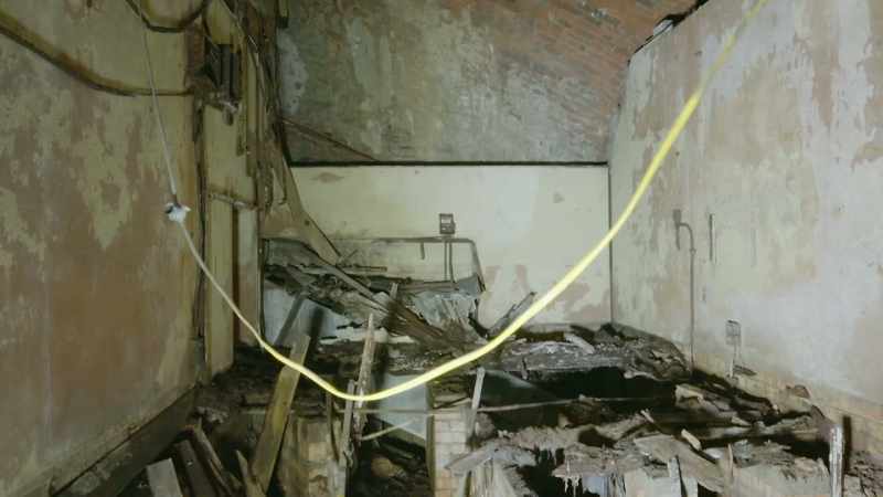 Only the bottom section and the basement were free to use