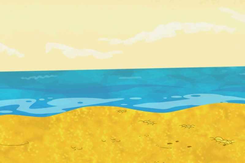 Ooh, hot sand. (MUMBLING)