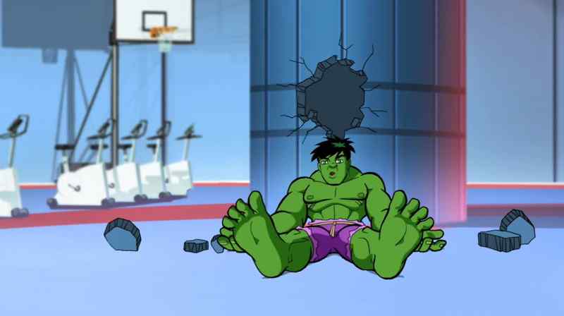 Ooh. Spaceman sucker punch Hulk