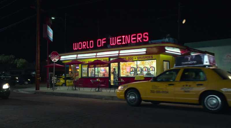 Ooh, World Of Weiners. Nice. Hope you got a reservation