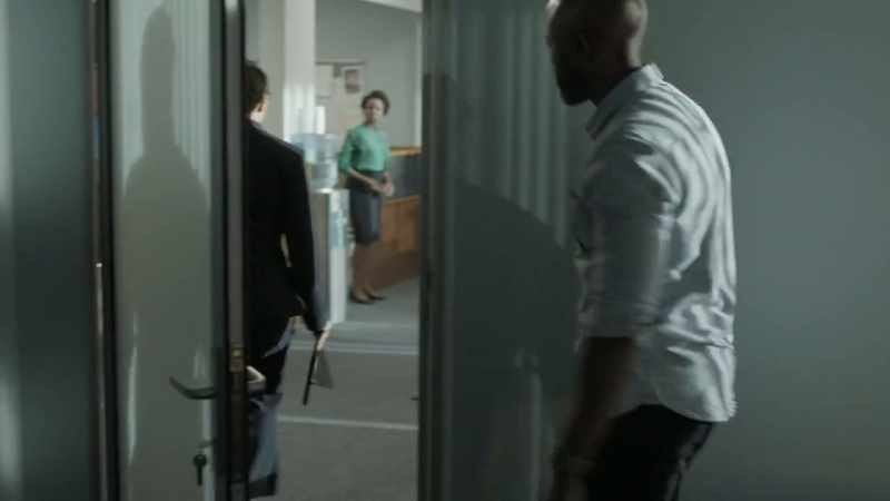 (opens door)