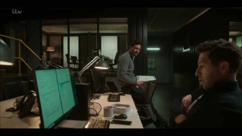 Or that he was already with them, talking, face-on