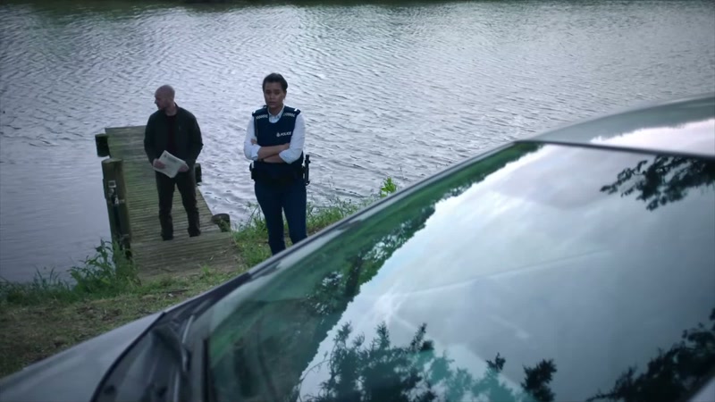 Or he'd already been swimming. Came back to the Jeep