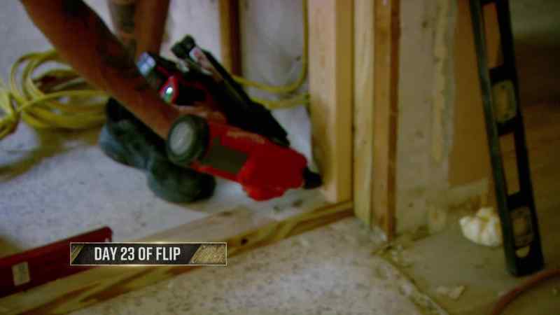 Our crew in the kitchen's putting up a second knee wall