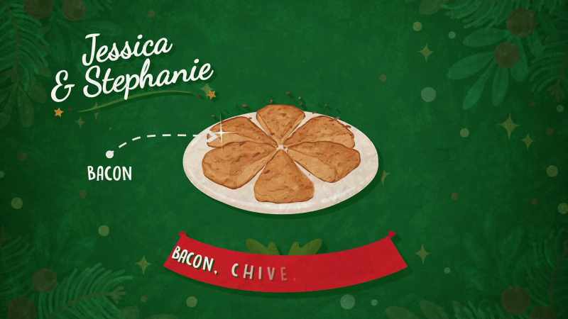 Our savory bake is gonna be a bacon, chive