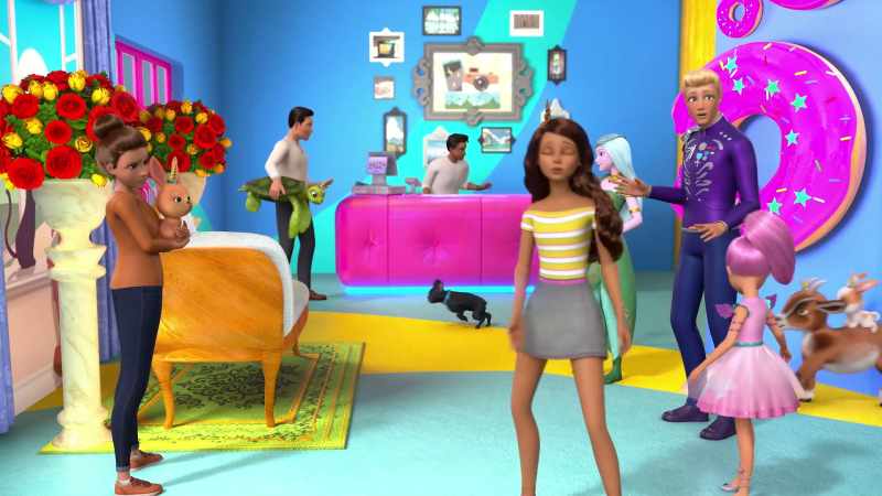 [overlapping animal sounds]