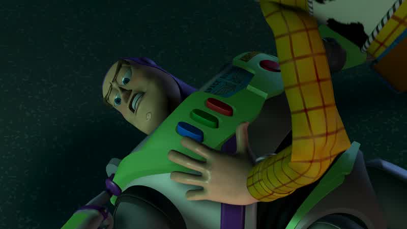Ow! Buzz... Buzz... Buzz Lightyear to the rescue. - Ouch! - Next stop... - Pizza Planet. Yeah! Andy!