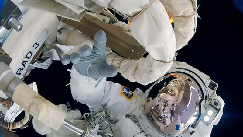 Particularly when I was out in the space suit
