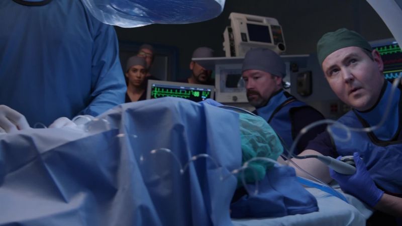 Passing the wire into the aortic valve