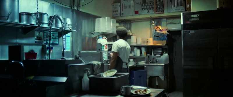 (patrons and employees chattering softly)