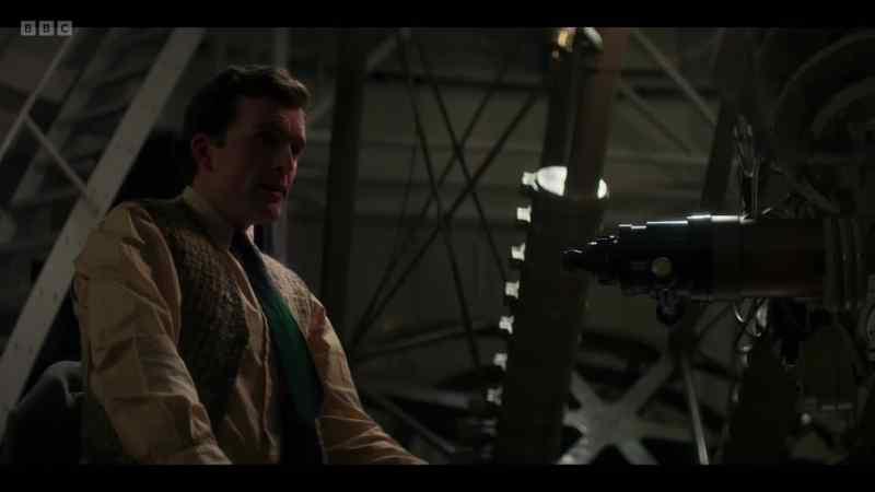 Peering through his telescope, he becomes the first human