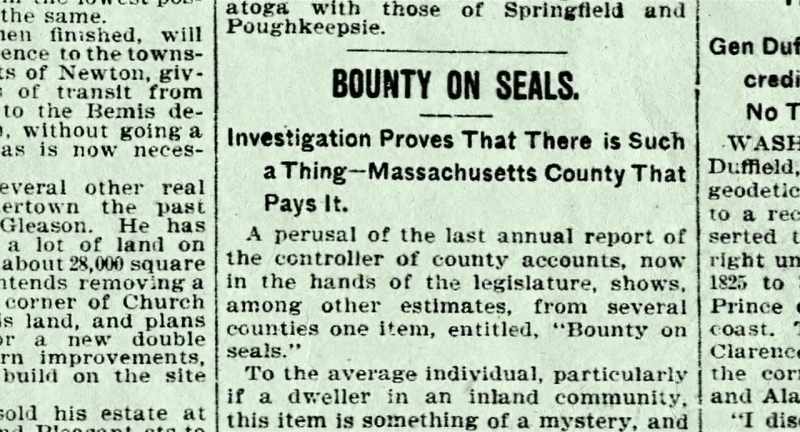 People were paid for noses or pelts or flippers