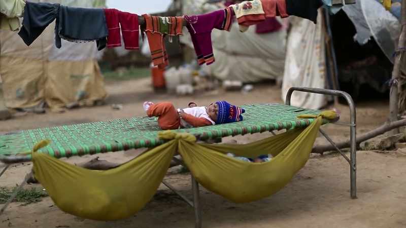 People sleeping in the middle of nowhere