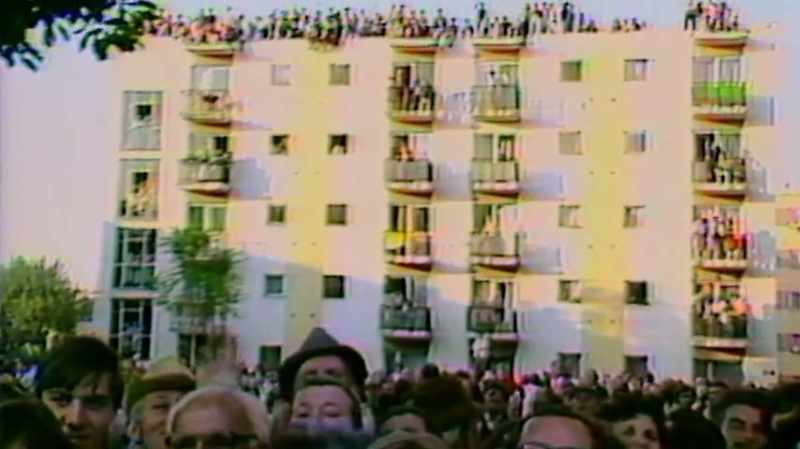 People were standing on everything they could stand on