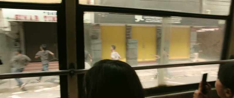 [People yelling and looting]