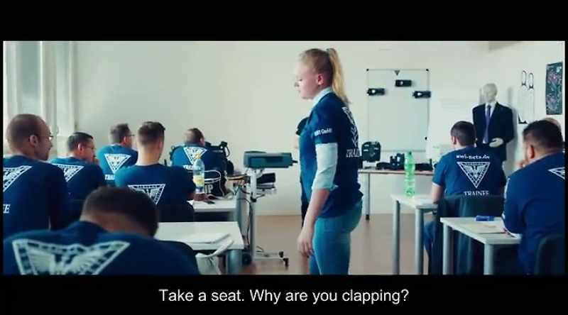 Perfect. Please take a seat. (Claps)