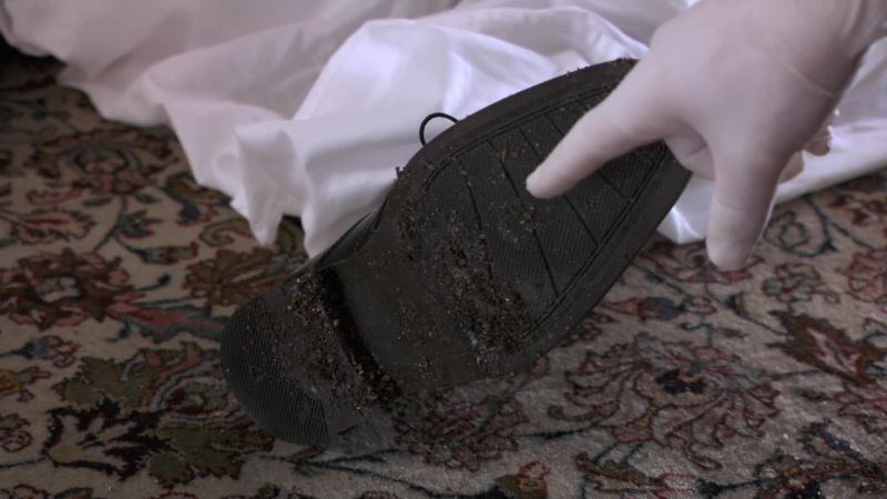 PETER: She used his shoe to make an impression in the dirt