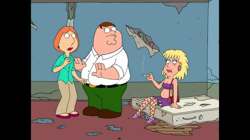 Peter there's a hooker on the bed