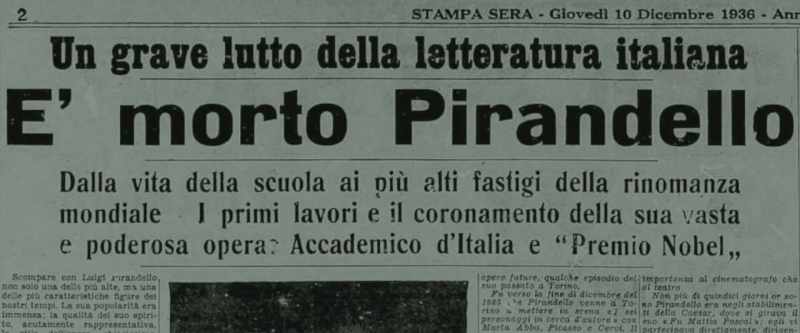 PIRANDELLO IS DEAD