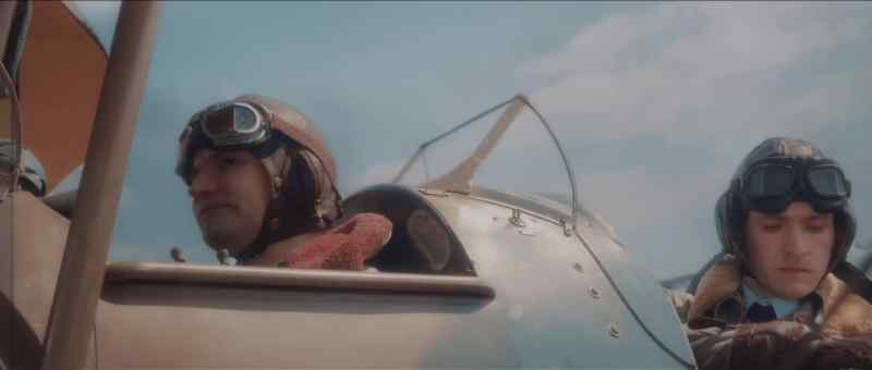 [plane engine idling]